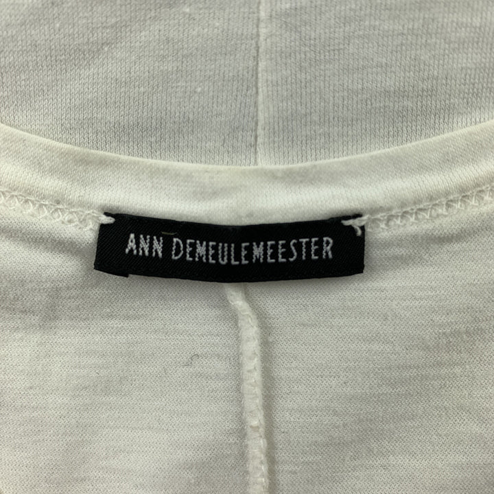 ANN DEMEULEMEESTER Talla 6 Camiseta sin mangas de algodón con gráfico blanco