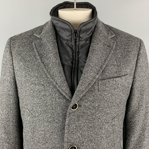 FAY Size M Gray Heather Polyamide Notch Lapel Detachable Vest Jacket