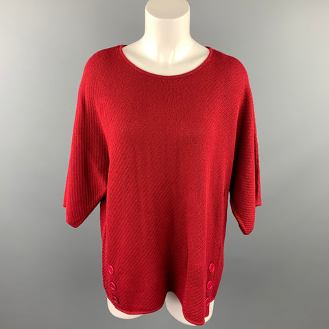 GERARD DAREL Taille M Rouge Tricoté Laine Texturée / Pull Acrylique