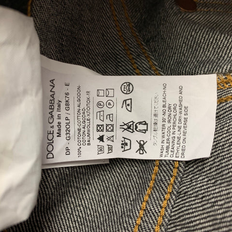 DOLCE &amp; GABBANA Talla 10 Vaqueros desgastados de algodón gris