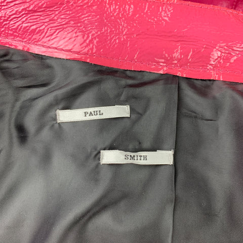 PAUL SMITH Size L Pink Coated Canvas Double Zipper Jacket