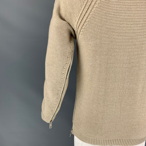 BURBERRY PRORSUM Size M Oatmeal Knitted Side Zipper Sweater