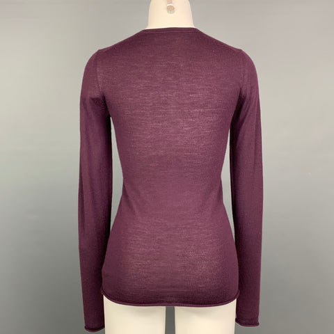 TSESAY Pull à col rond en cachemire aubergine taille S