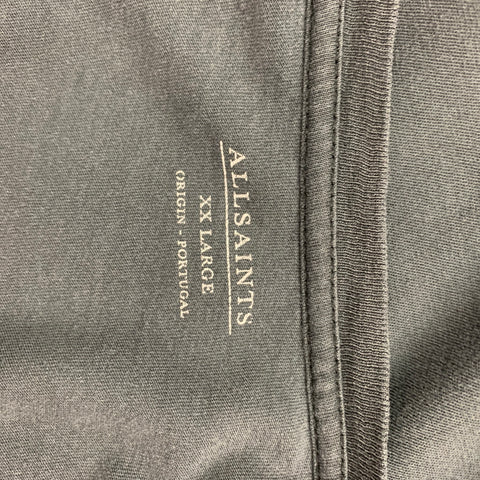ALLSAINTS Size XXL Gray Black Graphic Cotton Scoop Neck T-shirt