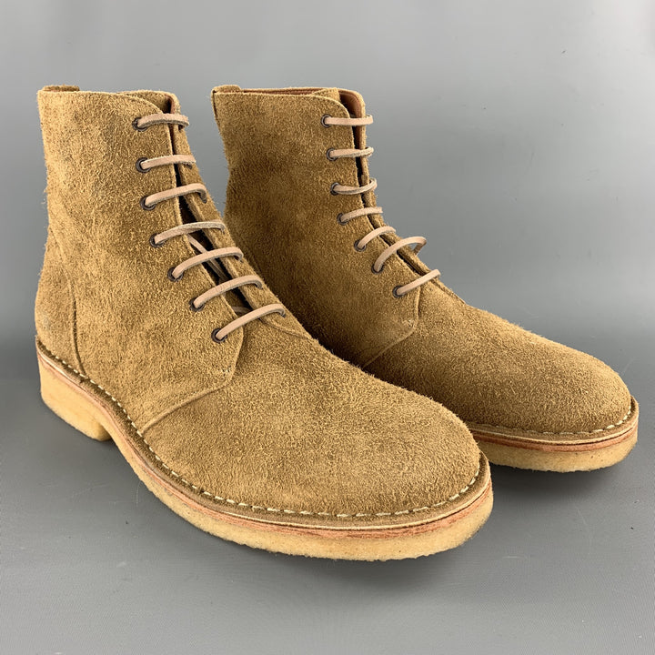 RAG & BONE Size 10 Tan Textured Military Lace Up Boots
