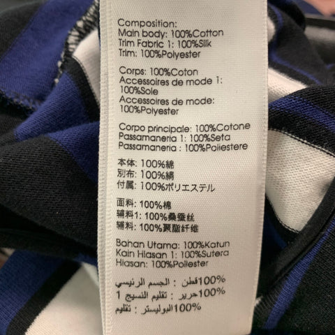 3.1 PHILLIP LIM Size S Navy Black Cotton Blend Stripe T-Shirt