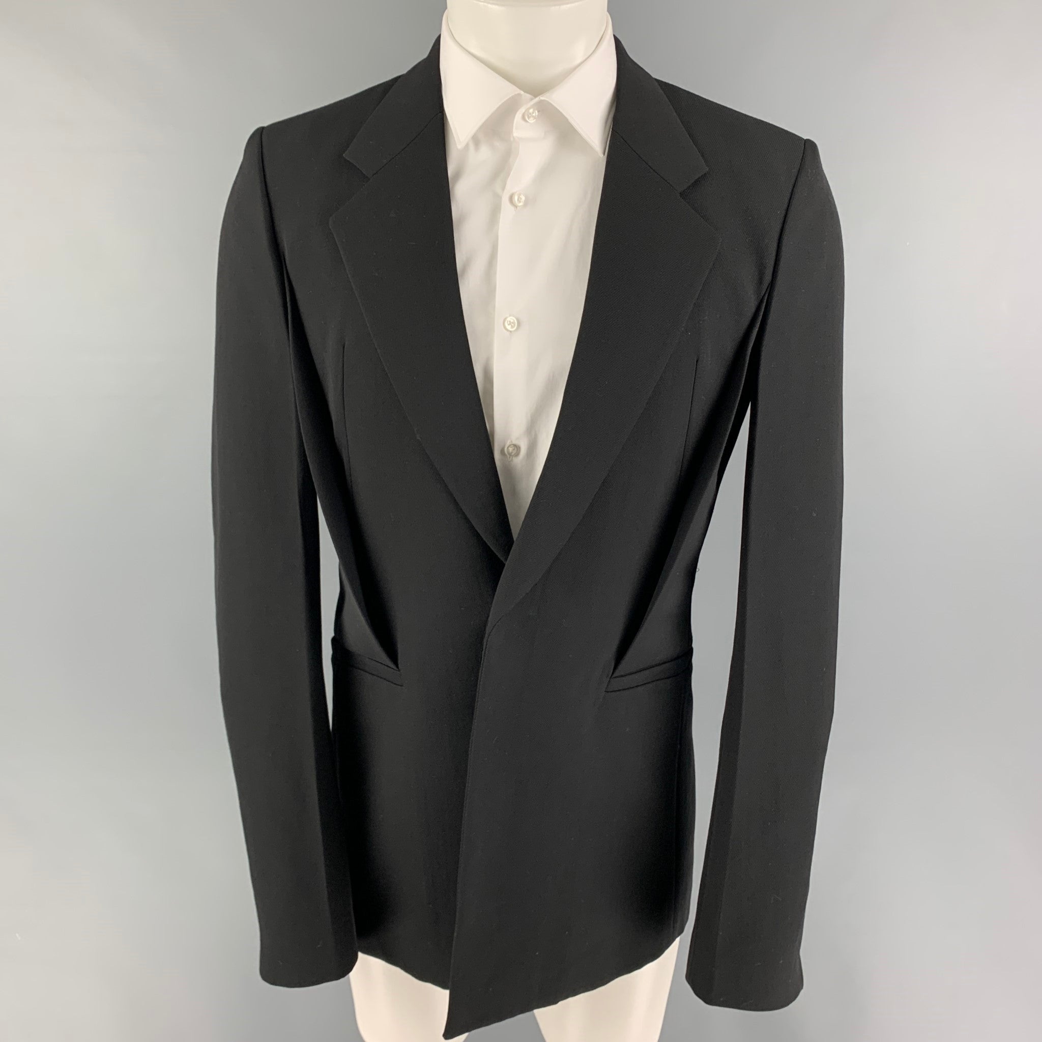 GIVENCHY Size 40 Black Notch Lapel Slim Fit Sport Coat Sui