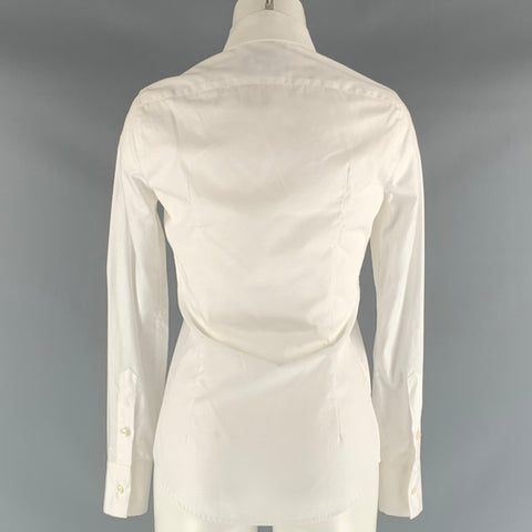 DSQUARED2 Size S White Cotton Textured Button Up Shirt