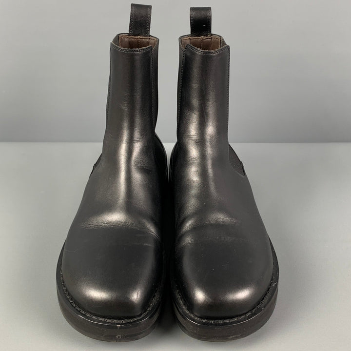 THE ROW Size 7.5 Black Leather Mixed Materials Chelsea Boots