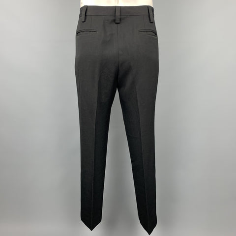 PAUL SMITH Size 36 Black Wool Tuxedo Dress Pants