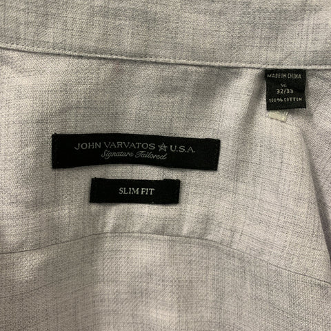 JOHN VARVATOS Size M Lavender Heather Cotton Button Down Long Sleeve Shirt