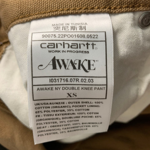CARTHARTT Size XS Brown Applique Cotton Carpenter Casual Pants