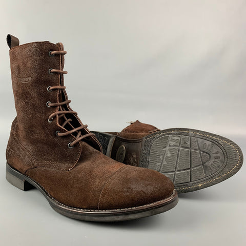 TRIUMPH by PAUL SMITH Size 11 Brown Suede Lace Up Boots