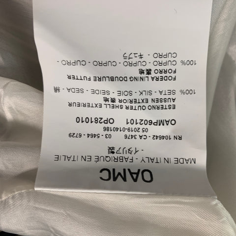 OAMC Taille M Bleu Noir &amp; Blanc Chemise à manches longues en soie à rayures verticales