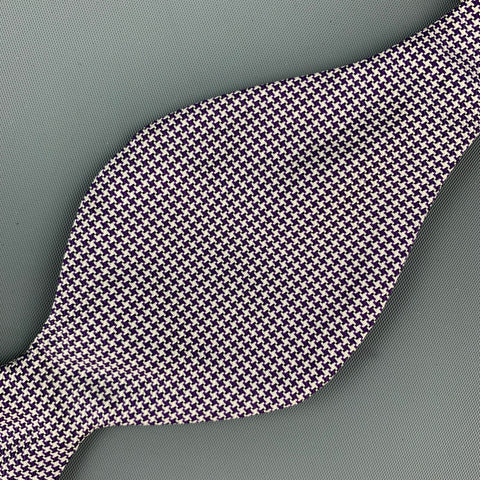 TURNBULL & ASSER Purple Houndstooth Silk Bow Tie