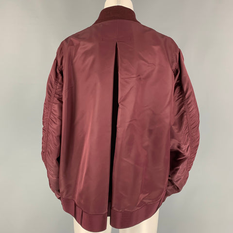 SACAI Cazadora Bomber MA-1 Nylon Burdeos Talla S