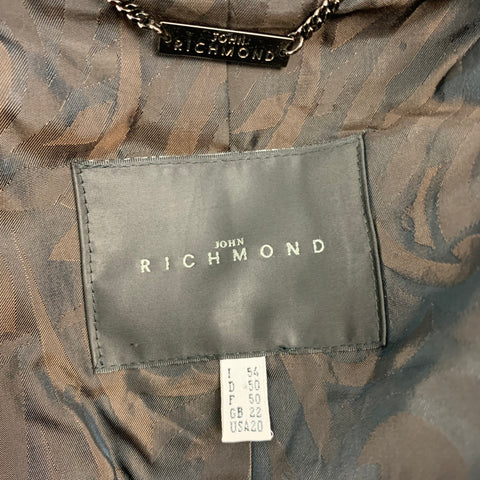 JOHN RICHMOND The Blitz Size 42 Brown Metallic Peak Lapel Sport Coat