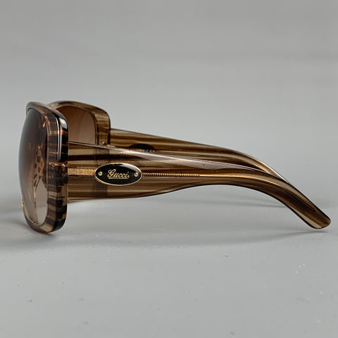 GUCCI Brown & Beige Acetate Glitter Sunglasses