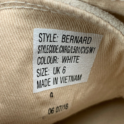 PAUL SMITH Size 7 White Canvas Lace Up Bernard Trainer Sneakers