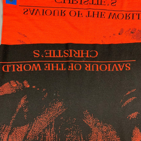 BERMHARD WILLHELM Orange Black Knitted Savior Of The World Scarf