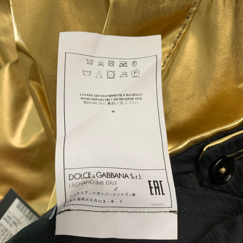 DOLCE & GABBANA Size 36 Gold Metallic Polyamide Elastane Jean Cut Dress Pants