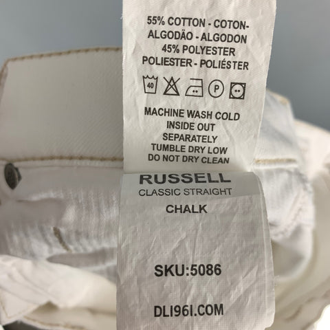 RUSSELL Size 32 Cream Cotton / Polyester Classic Jeans
