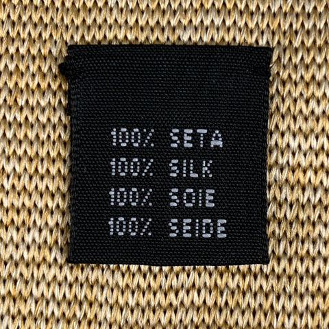 VINTAGE Yellow Knitted Silk Tie
