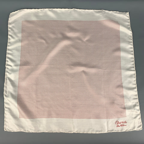 CHARVET White Red Dots Silk Pocket Square