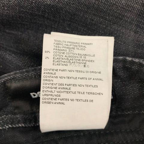 DSQUARED2 Size 32 Black Distressed Cotton Jeans