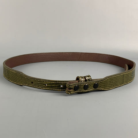 KIESELSTEIN-CORD Size 32 Olive Lizard Belt Strap