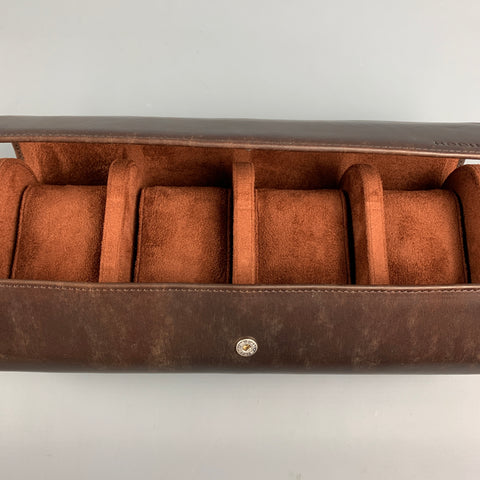 HODINKEE Brown Marbled Leather Watch Travel Case