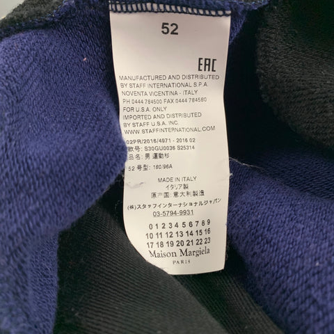 MAISON MARGIELA Size 42 Black & Blue Color Block Cotton / Nylon Zip Up Sweatshirt