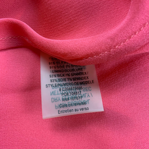 ALICE + OLIVIA Vestido plisado de seda coral talla S