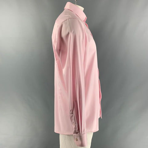 ETON Taille XL Chemise à manches longues boutonnée en coton sergé rose