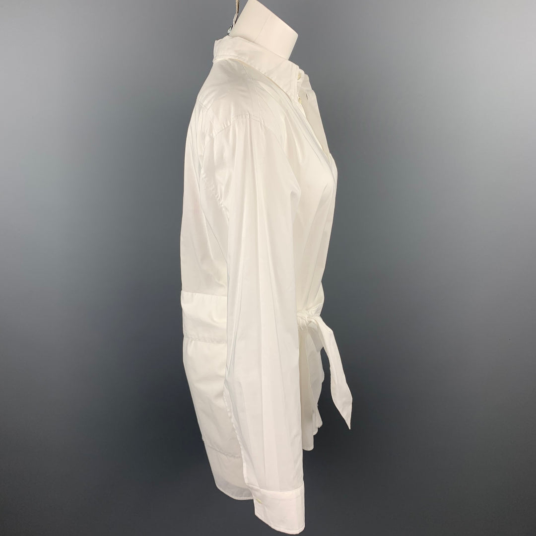 Y's by YOHJI YAMAMOTO Camisa cruzada de algodón blanca talla M