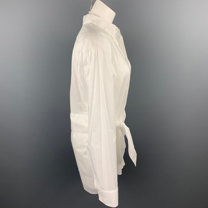 Y's by YOHJI YAMAMOTO Camisa cruzada de algodón blanca talla M