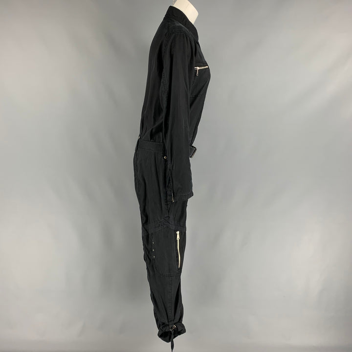 POLO by RALPH LAUREN Size 6 Black Lyocell Belted Jumpsuit