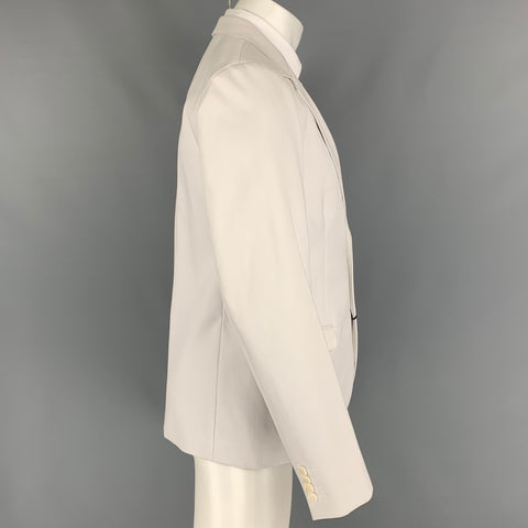 CALVIN KLEIN COLLECTION Size 40 Off White Cotton Notch Lapel Suit