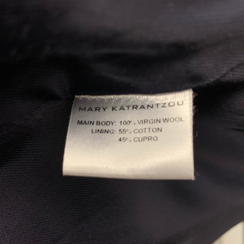 MARY KATRANTZOU Taille 6 Veste à crête brodée en laine vierge à paillettes vert foncé