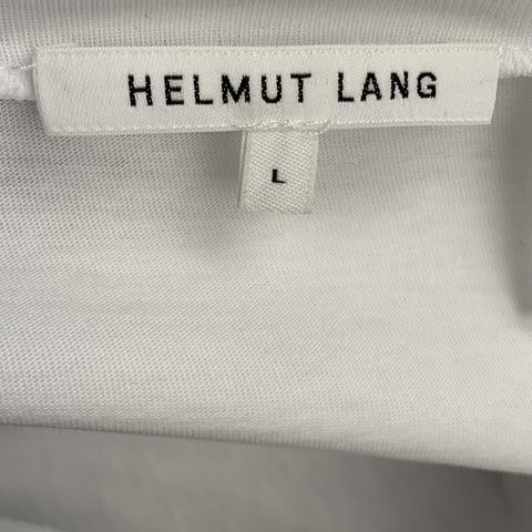 HELMUT LANG Taille L T-shirt à col rond en jersey édition limitée avec logo blanc
