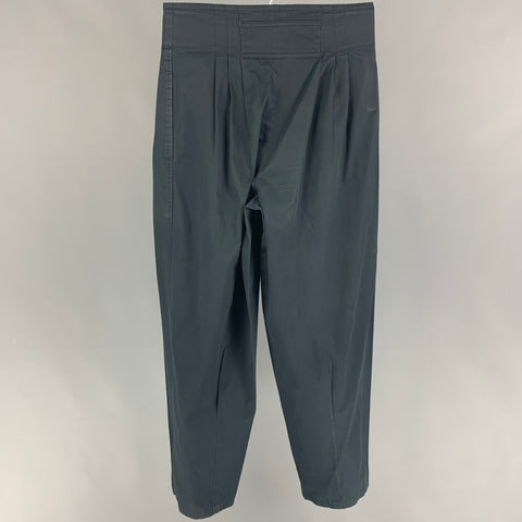 Vintage KANSAI MEN 2 Size 26 Black Pleated Cotton High Waisted Casual Pants
