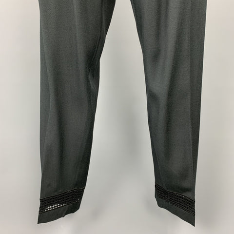 Vintage MATSUDA Size 42 Black Rayon / Wool Notch Lapel Suit