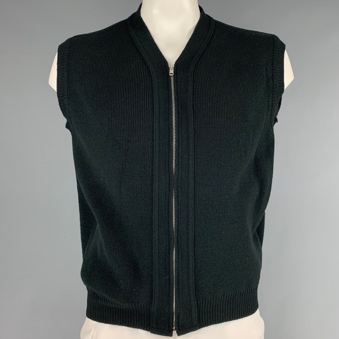 COMME des GARCONS HOMME Size L Black Acrylic Zip Vest