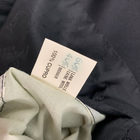 BRIONI for COURTOUE Size 46 Black Wool Mohair Peak Lapel Tuxedo Suit