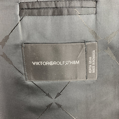 VIKTOR & ROLF X H&M Size 44 Brown & White Nailhead Cotton Arrow Pocket Sport Coat