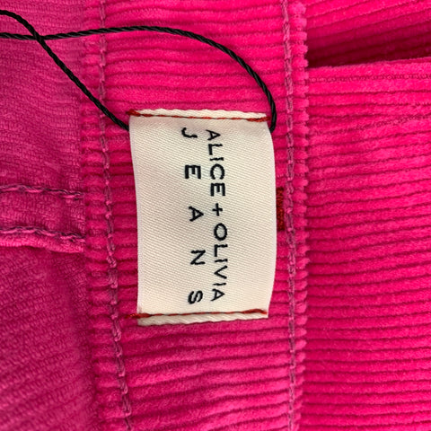 ALICE + OLIVIA Size 29 Pink Cotton Corduroy Jean Cut Casual Pants