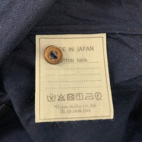 45rpm Size XL Indigo Cotton Button Up Long Sleeve Shirt