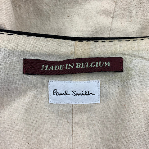 PAUL SMITH Size L Black & Beige Wool Shawl Collar Vest