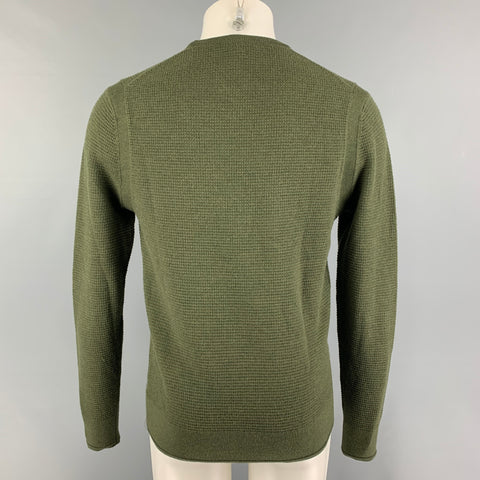 TODD SNYDER Size M Olive Merino Wool Crew-Neck Pullover