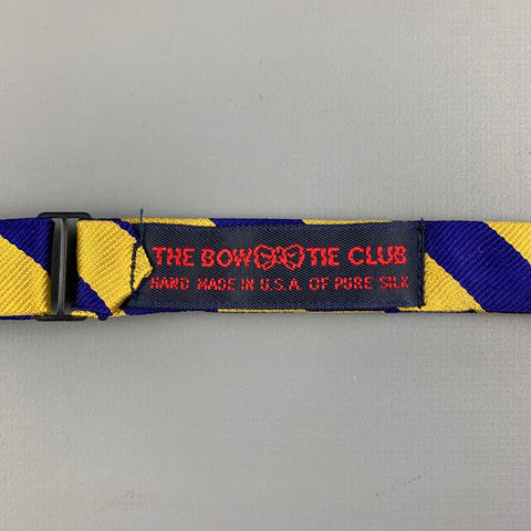 THE BOW TIE CLUB Yellow Purple Stripe Silk Bow Tie